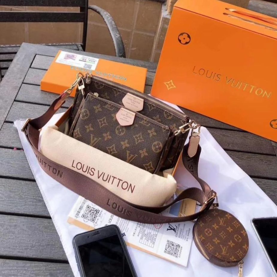Louis Vuitton Mono Coffee Belt Multi Pochette Bag (With Box)
