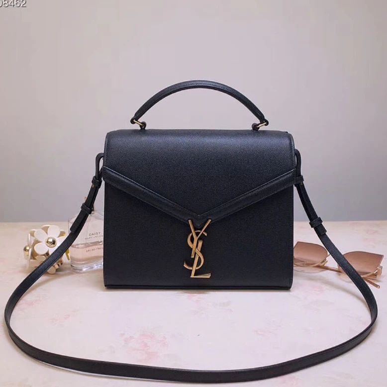 Ysl Cassandra Top Handle Small Black Hand Bag (With Box)