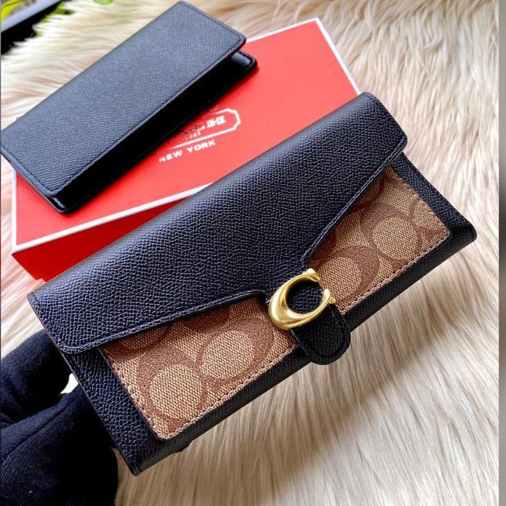 Coach Tabby Black Three Fold Wallet