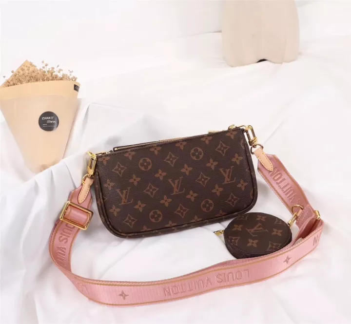 Louis Vuitton Mono Pink Belt Multi Pochette Bag (With Box)