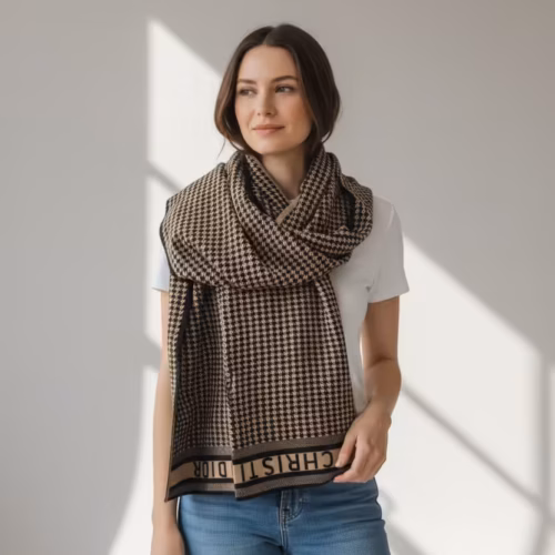 Photoroom_20251127_000624 Dior Black Brown Bobby Woolen Stole