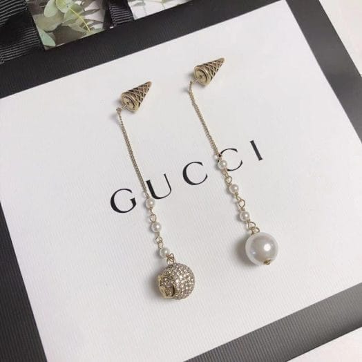 Gucci Pearl Diamond Long Earring