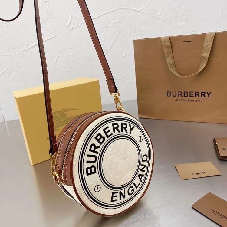 Burberry White Graphic Logo Louise Bag (With Box)