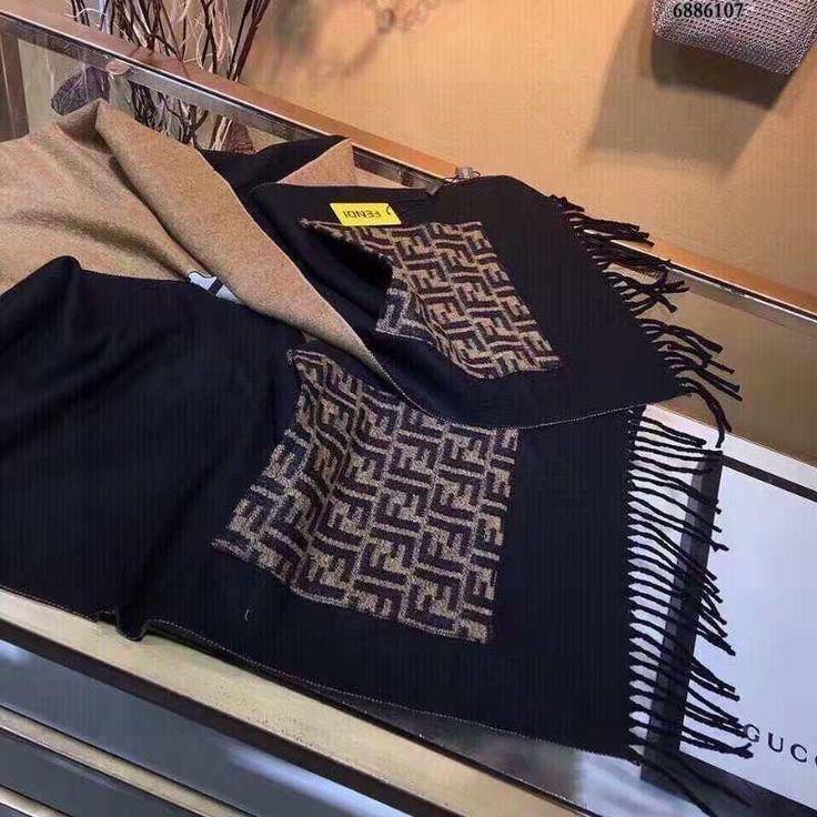 WhatsApp Image 2024-09-21 at 4.15.54 PM Fendi Black Brown Unisex Muffler