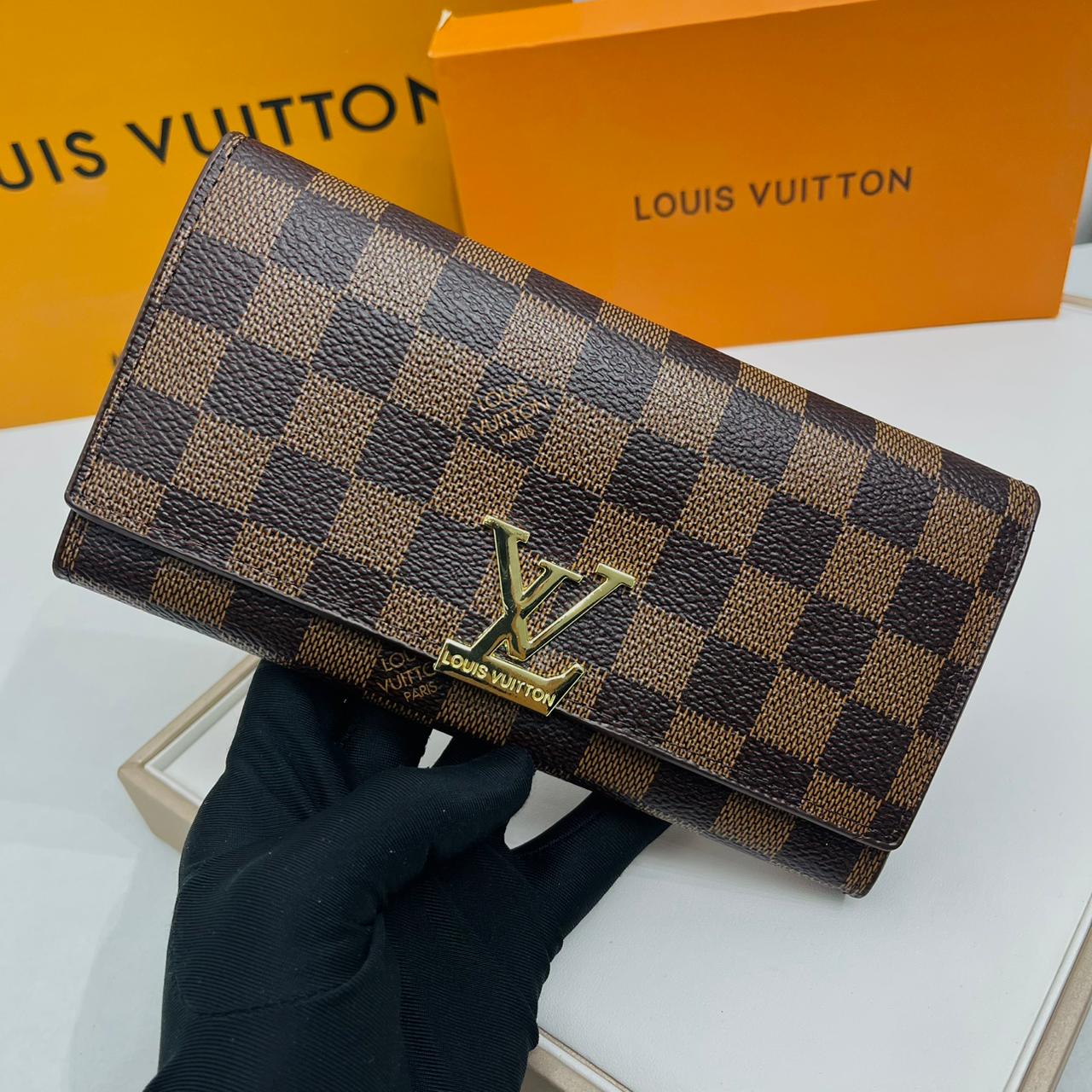 Louis Vuitton Check Coffee Flap Wallet