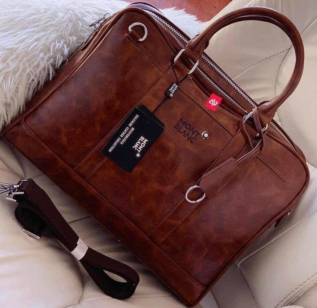 Mont Blanc Brown Laptop Bag