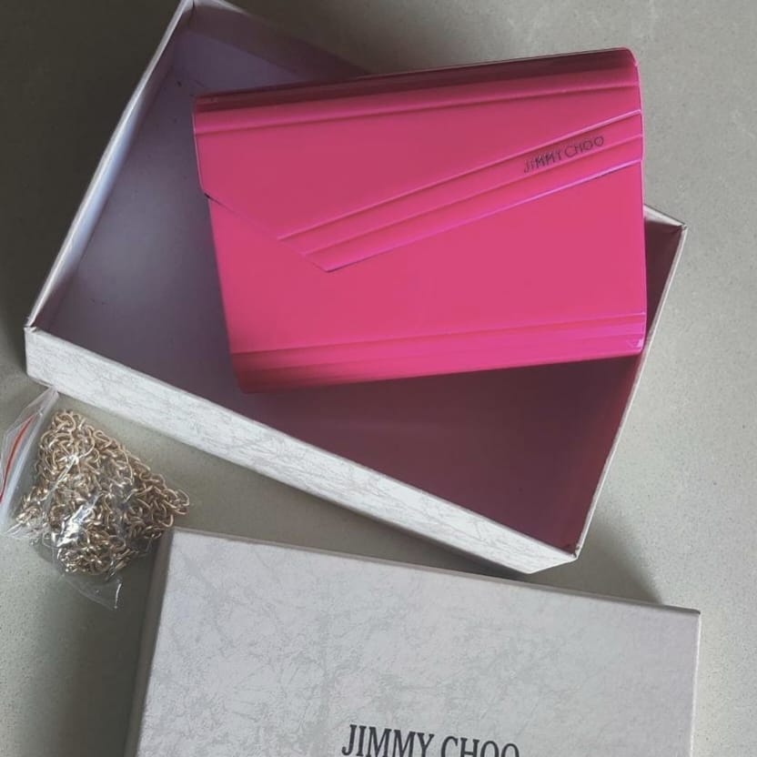 WhatsApp Image 2022-09-28 at 18.53.28 (1) Jimmy Choo Candy Party Clutch Pink Sling Bag (With Box)