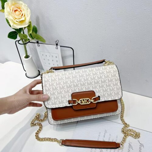 Michael Kors White Heather Shoulder Bag (With Box)