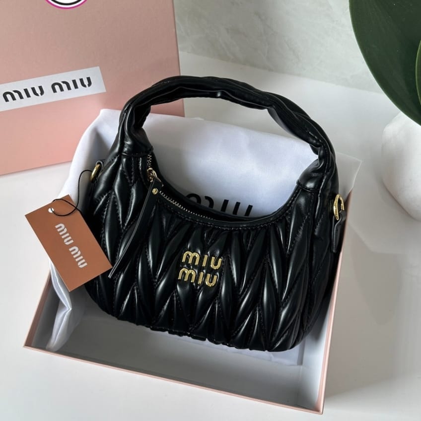 Miu Miu Wander Black Small Hobo Bag (With Box)