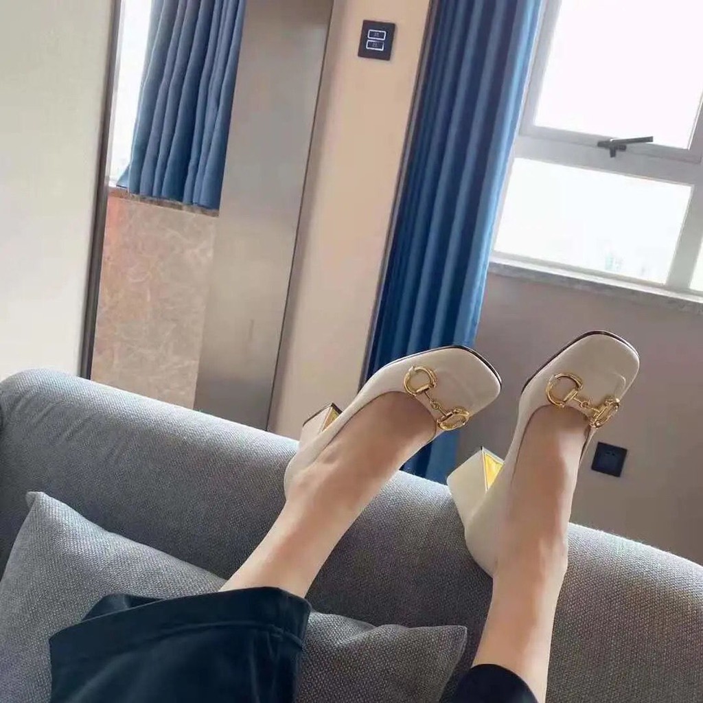 Gucci Horsebit White Pump