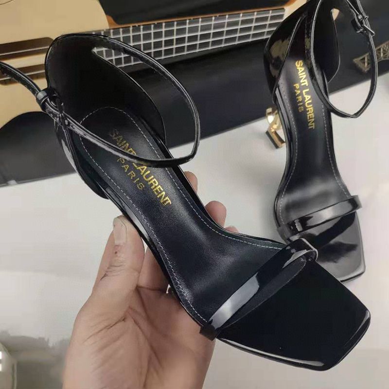 YSL Opyum Black Sandle Heel