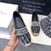 Dior Granville Espadrille Black Letter Flat Shoe