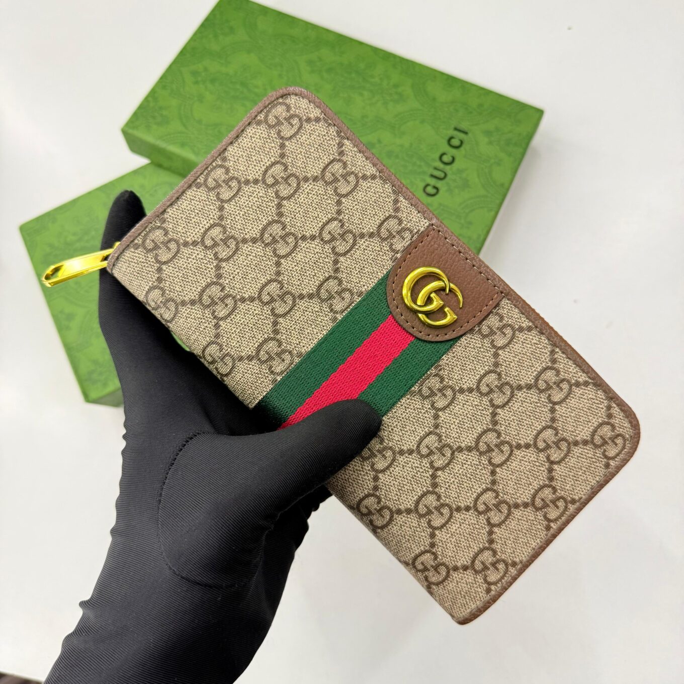 Gucci GG Ophidia Supreme Zipper Premium Wallet
