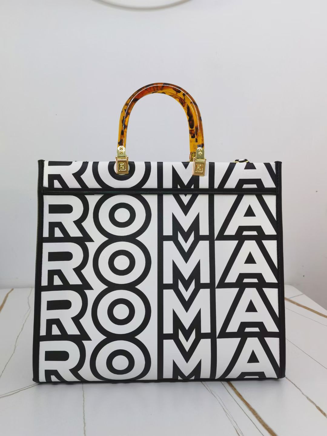Fendi Roma Sunshine White Monogram Tote