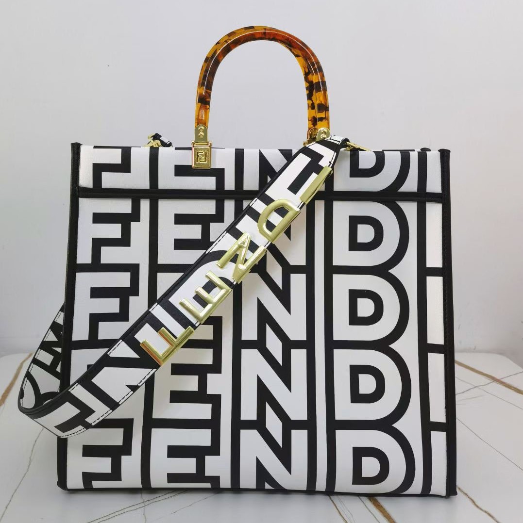 Fendi Roma Sunshine White Monogram Tote