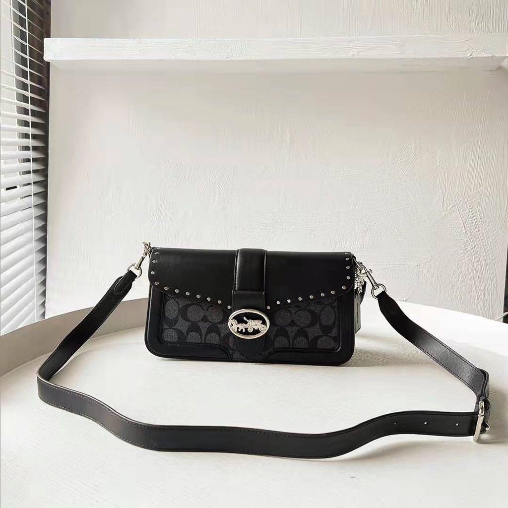 Coach Georgie Black Shoulder Bag (With Box)