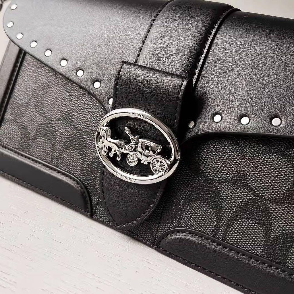 Coach Georgie Black Shoulder Bag (With Box)