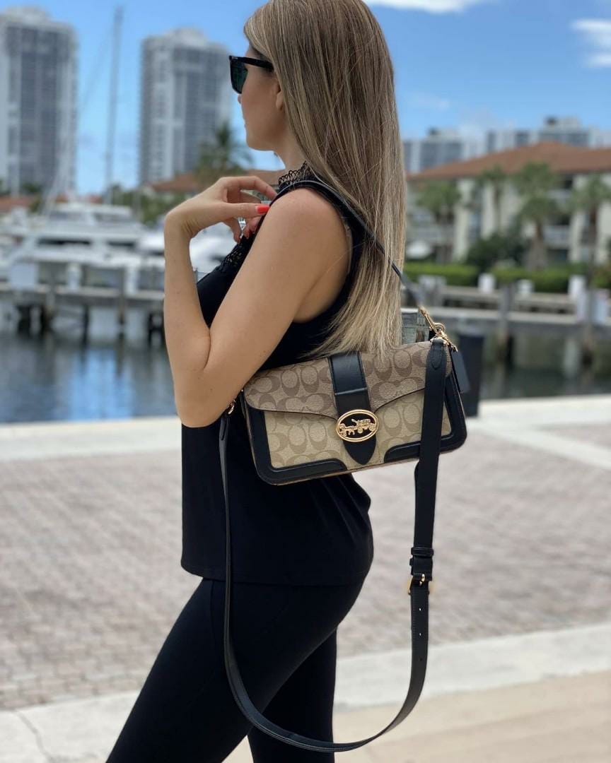 Coach Georgie Apricot Shoulder Bag (With Box)