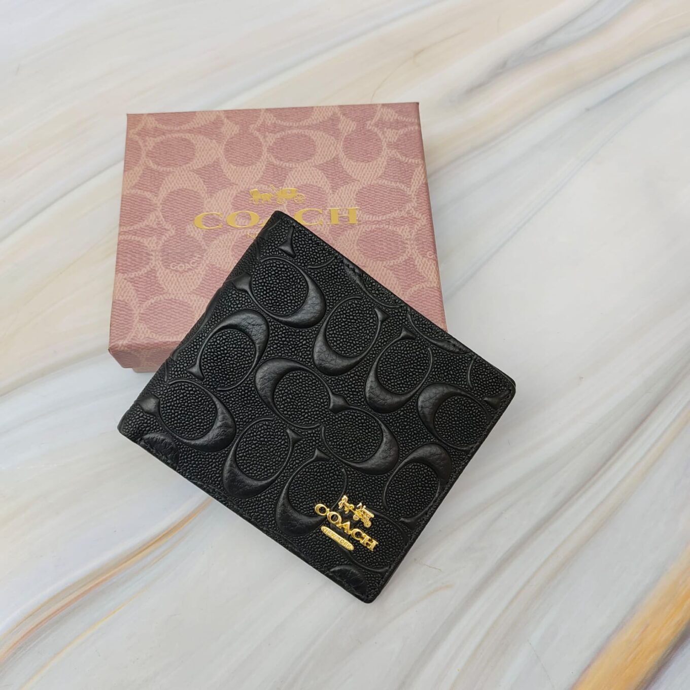 Coach Black Embossed Men's Premium Wallet