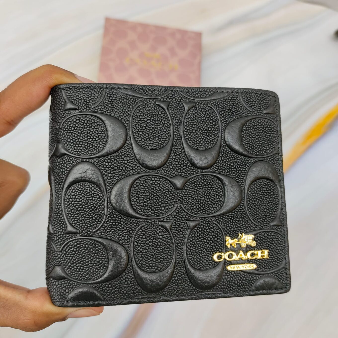 Coach Black Embossed Men's Premium Wallet