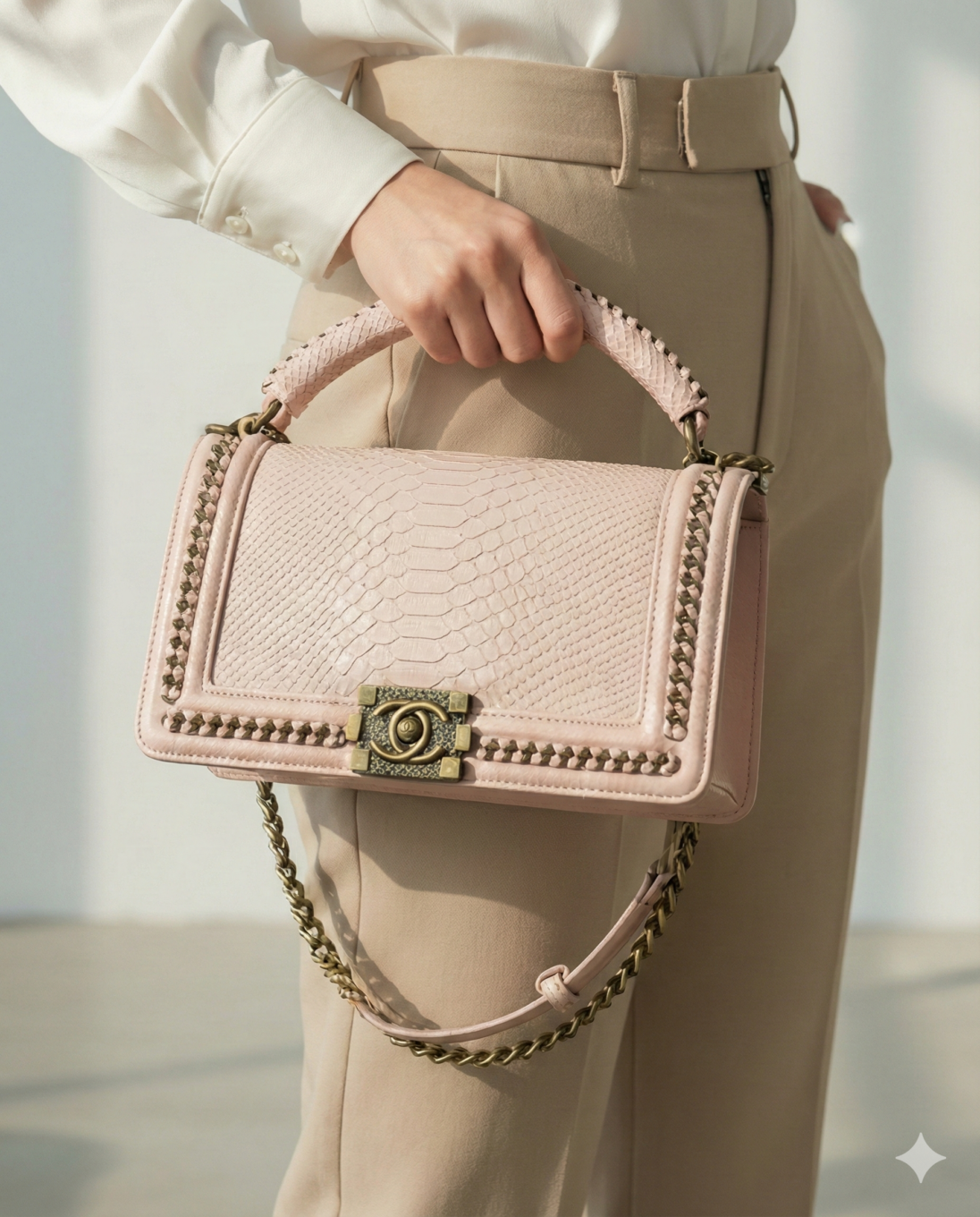 Chanel Leboy Croco Premium Quality Pink Handbag