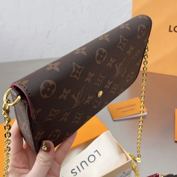 Louis Vuitton Félicie Pochette Coffee Sling Bag (With Box)