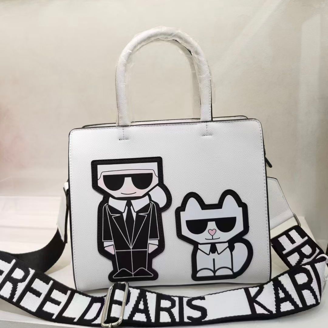 Karl Lagerfeld Maybelle White Satchel Handbag
