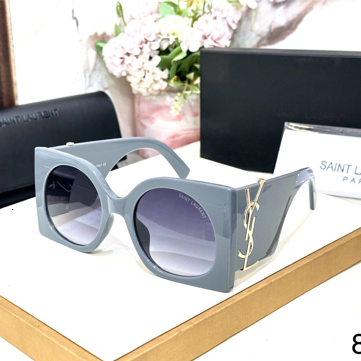 Ysl Oversized Logo Sunglass for Women