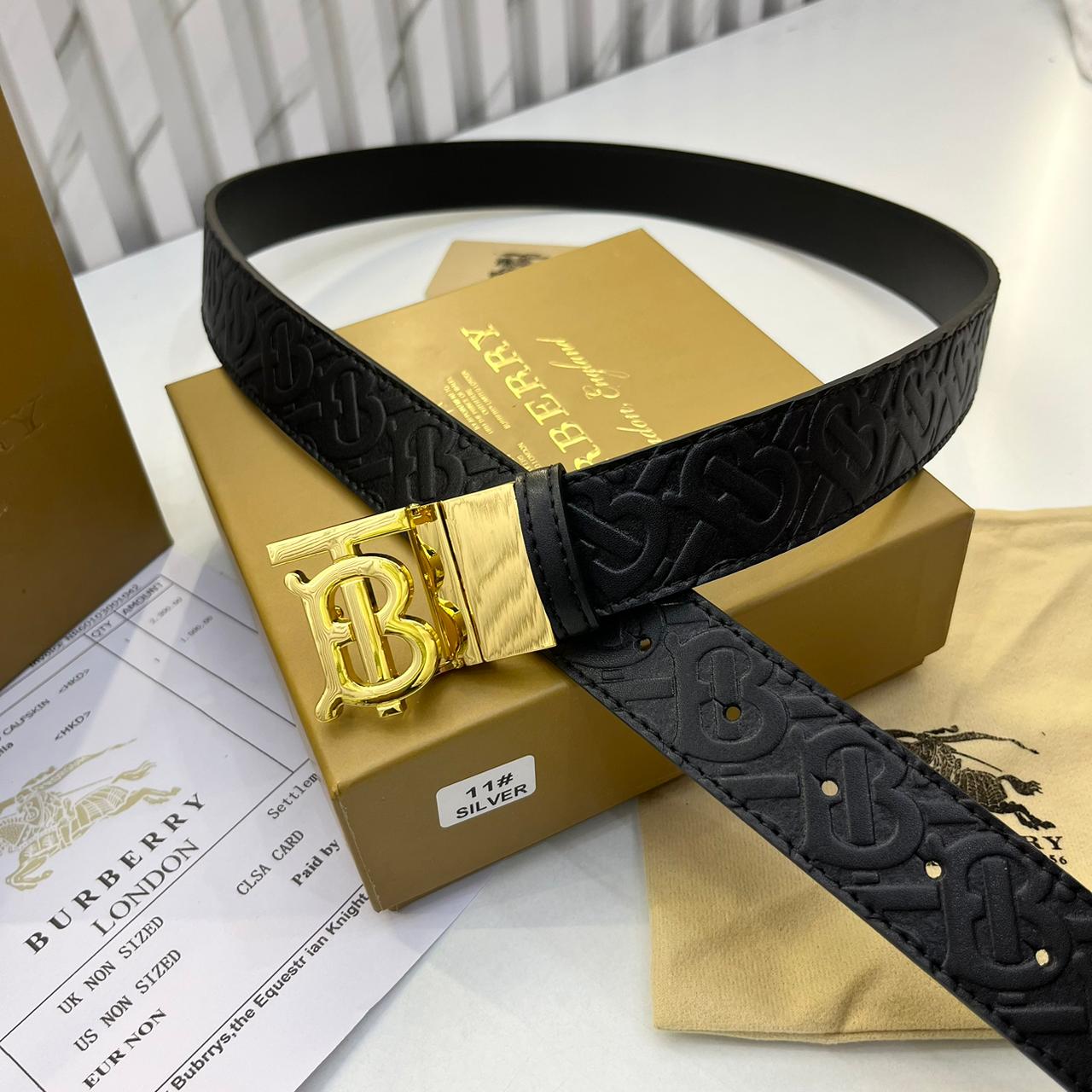 WhatsApp Image 2024-06-03 at 7.29.20 PM (1) Burberry TB Embossed Gold Reversible Belt for Men