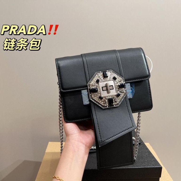 Prada Embellished Black Sling Bag Premium quality (With Box)