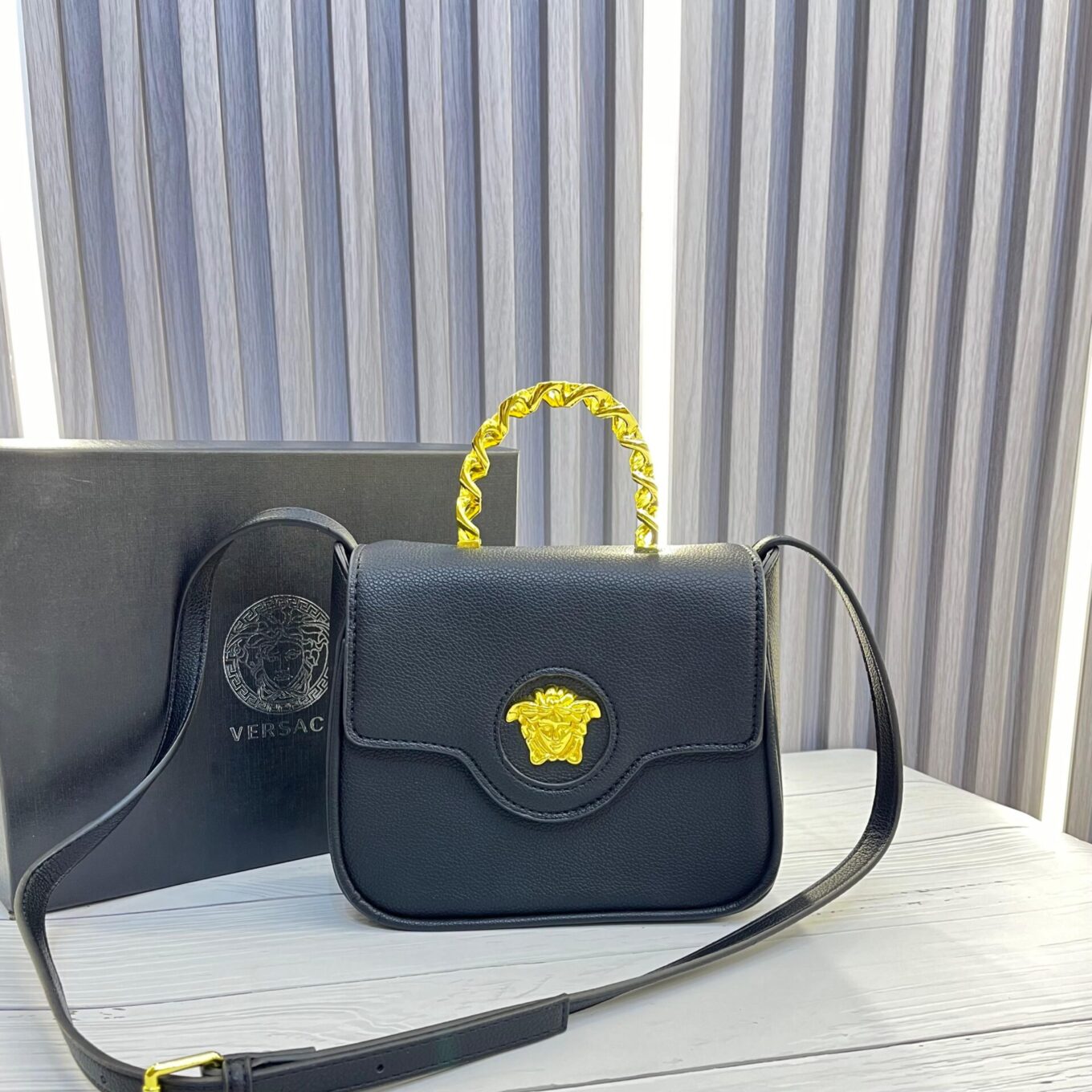 Versace Small Medusa Black Sling Bag  (With Box)