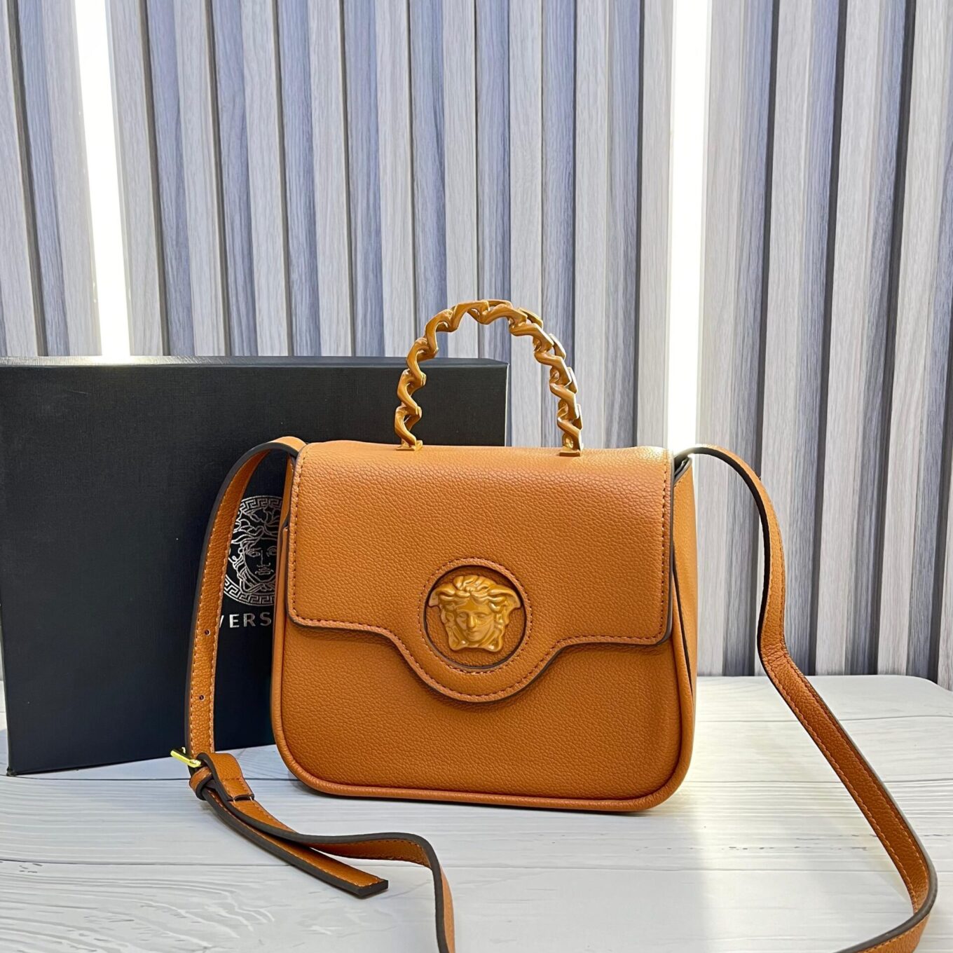 Versace Small Medusa Brown Sling Bag (With Box)
