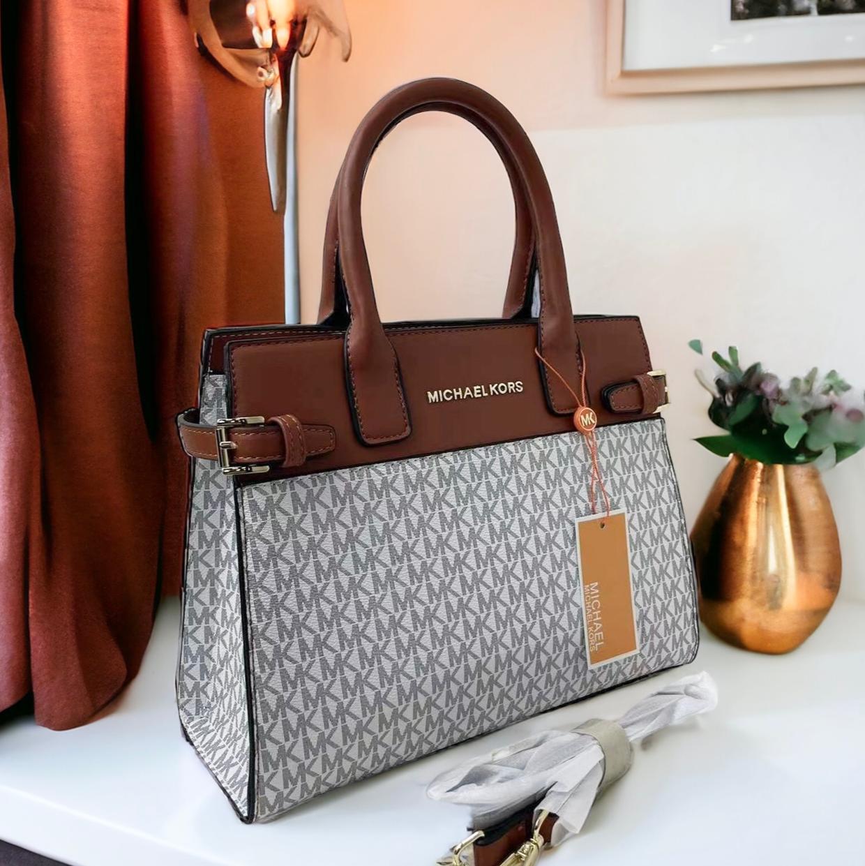 Michael Kors Emilia Signature Beige Handbag