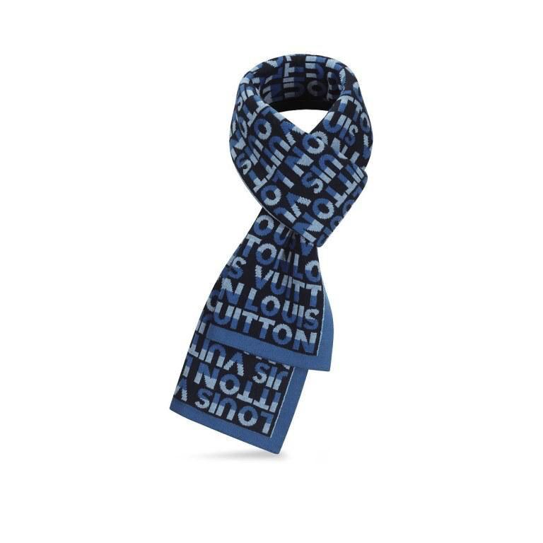 Louis Vuitton Blue Monogram Unisex Muffler