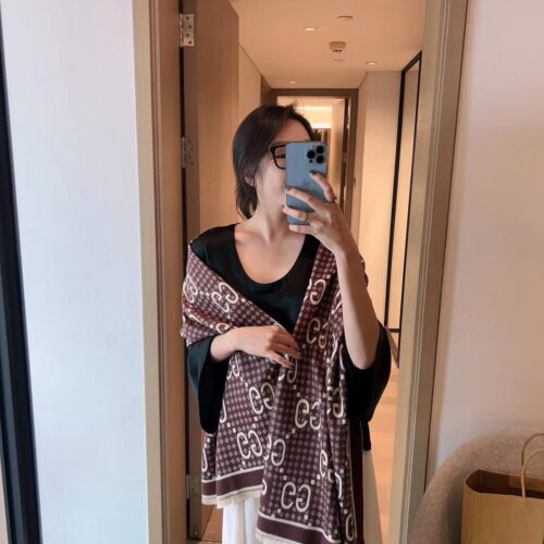 WhatsApp Image 2024-01-04 at 19.17.29_3a81f425 Gucci Wollen Coffee Colour Stole (With Box)