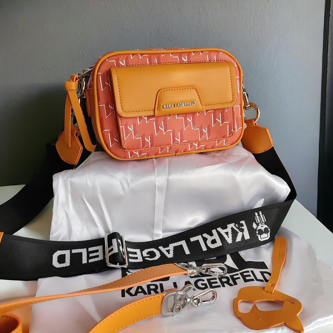 Karl Lagerfeld Iconic Orange Sling Bag (With Box)