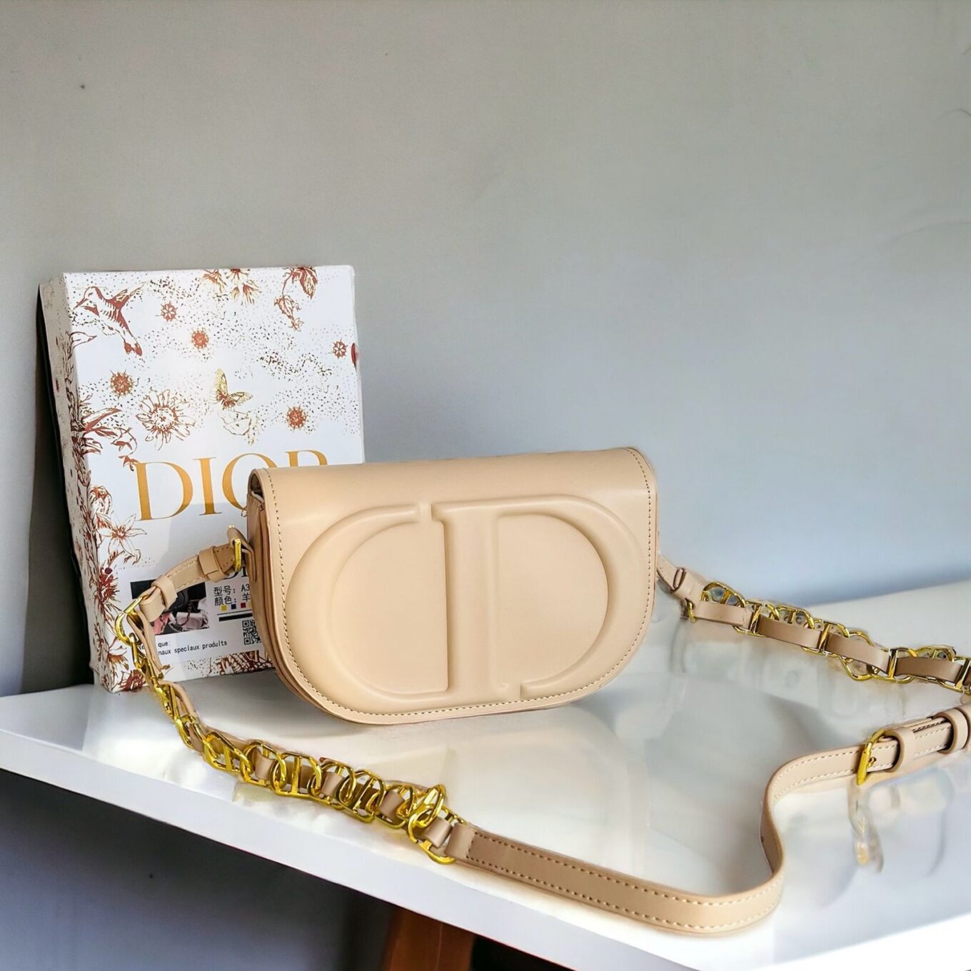 Christian Dior CD Apricot Sling Bag (With Box)
