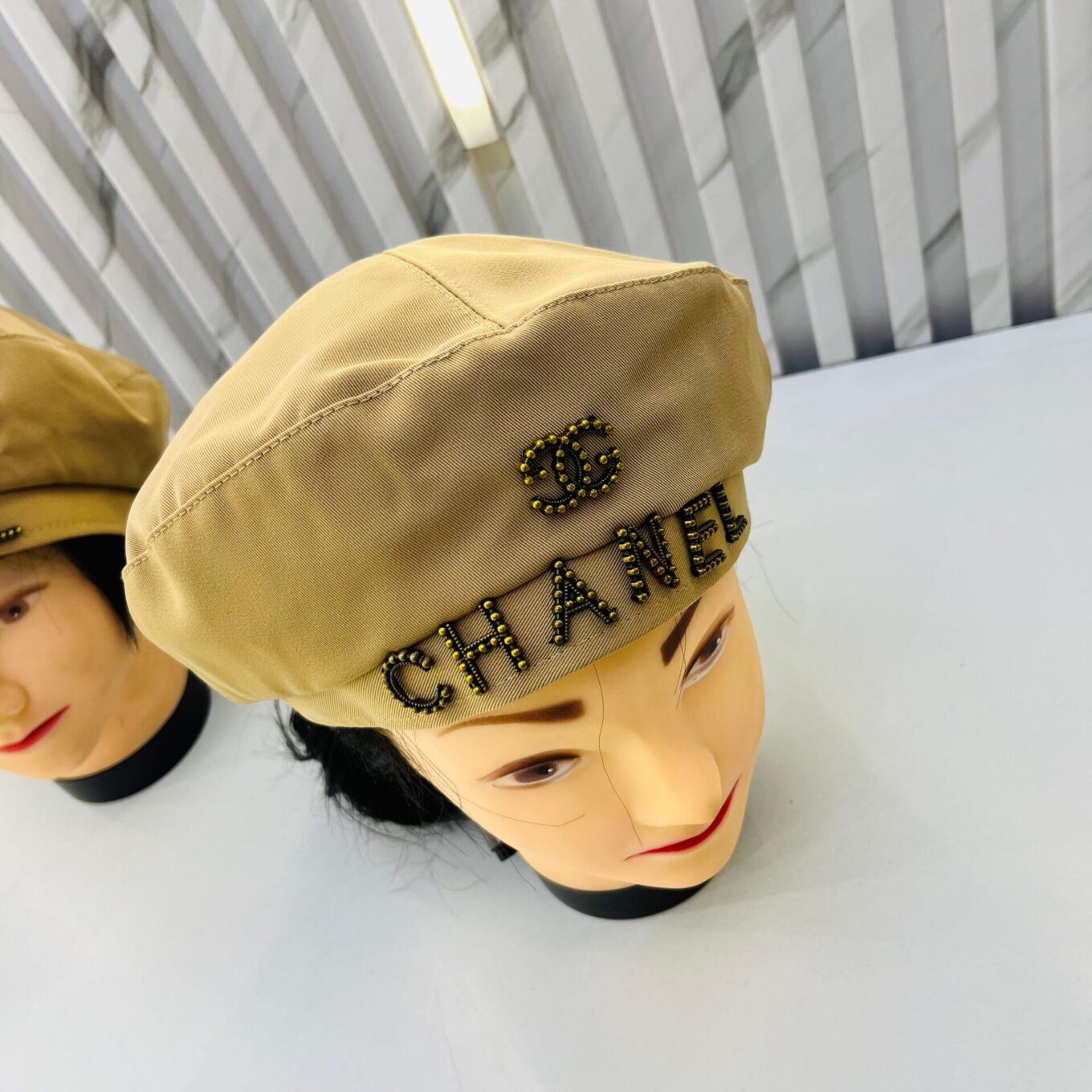 Chanel Logo Khaki Ladies Cap