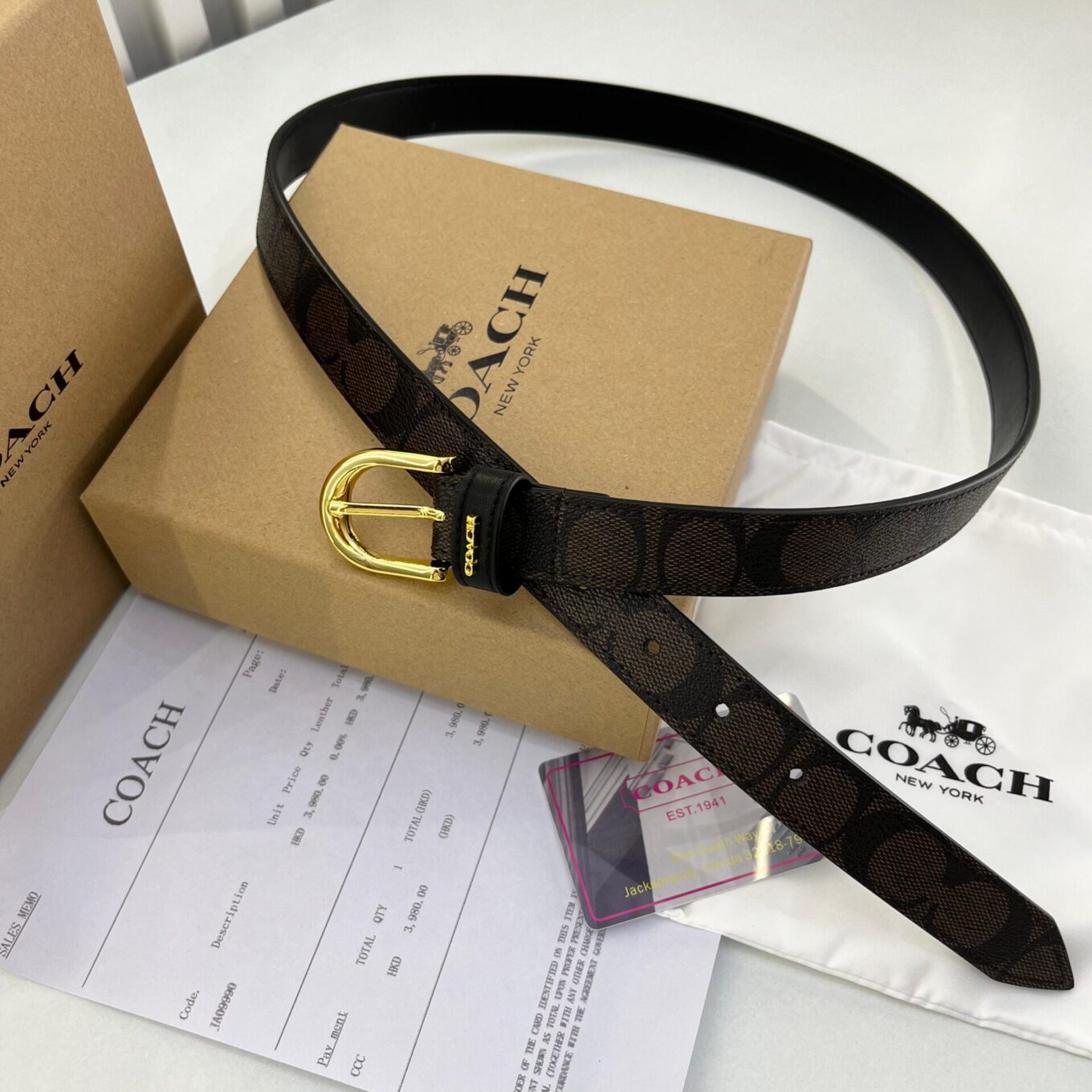 WhatsApp Image 2024-06-03 at 8.04.38 PM (1) Coach Coffee Signature Pin Buckle Unisex Belt