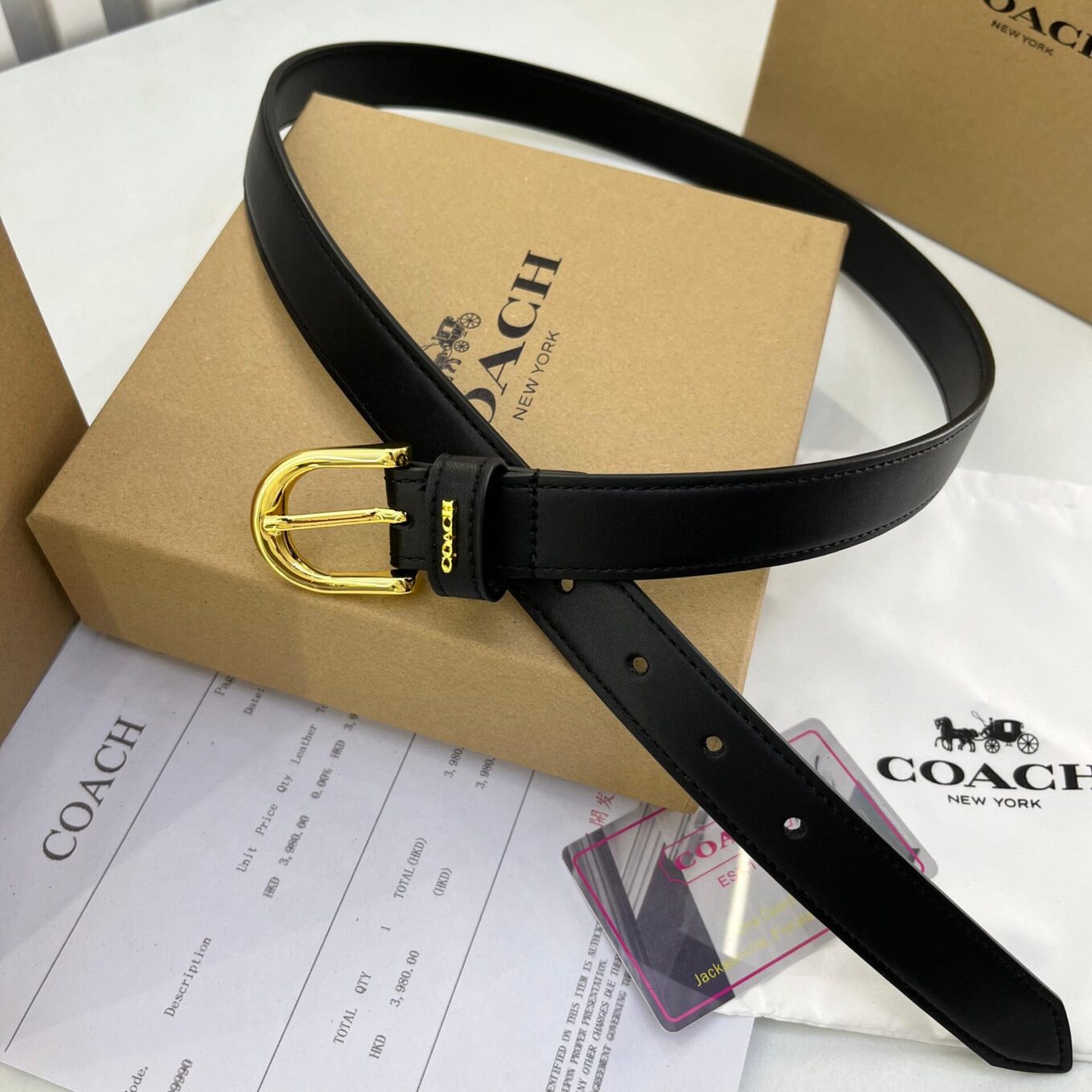 WhatsApp Image 2024-06-03 at 8.22.05 PM (1) Coach Black Formal Pin Buckle Unisex Belt