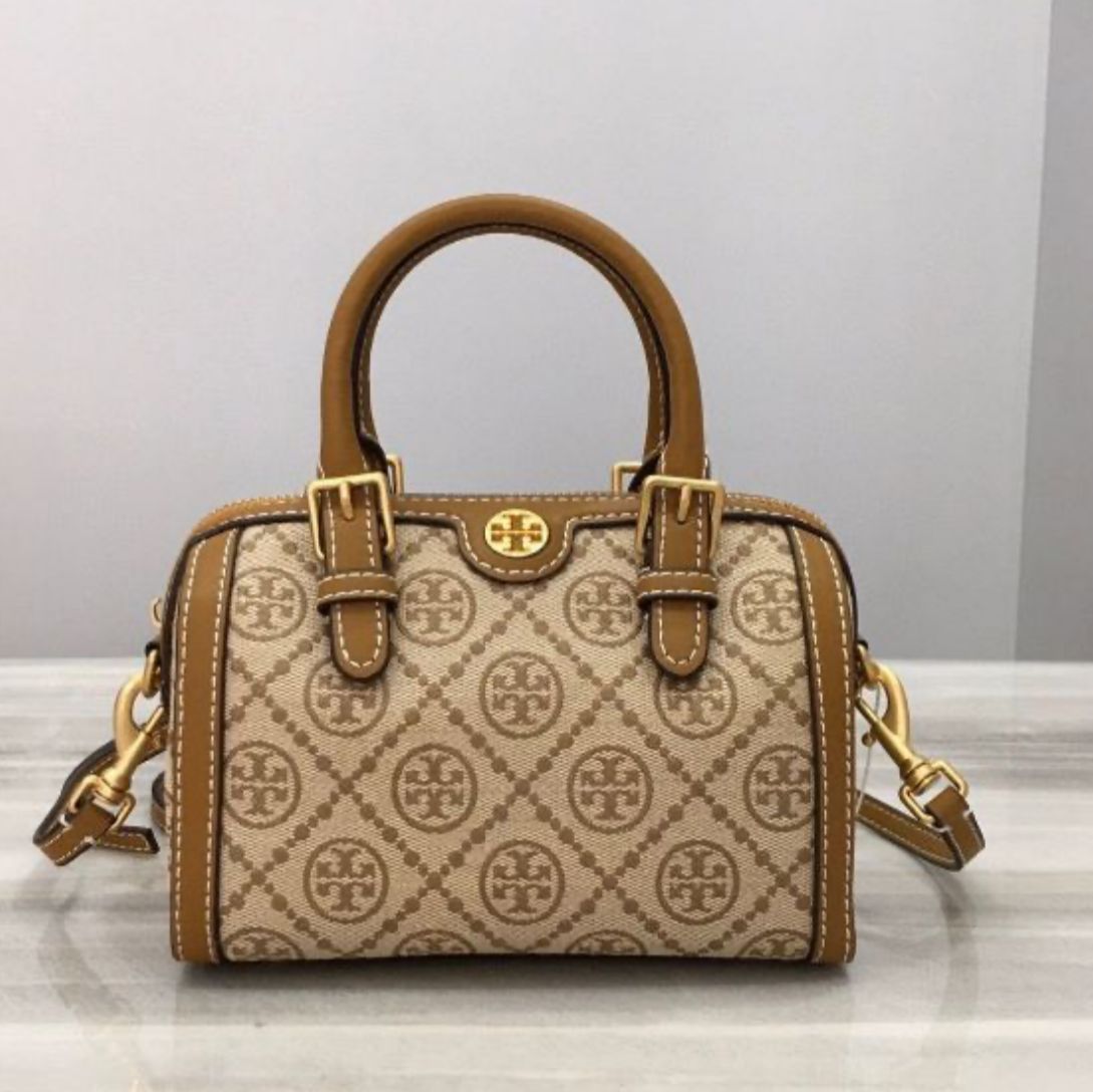WhatsApp Image 2024-07-22 at 4.04.07 PM Tory Burch T-Monogram Brown Mini Barrel Bag (With Box)