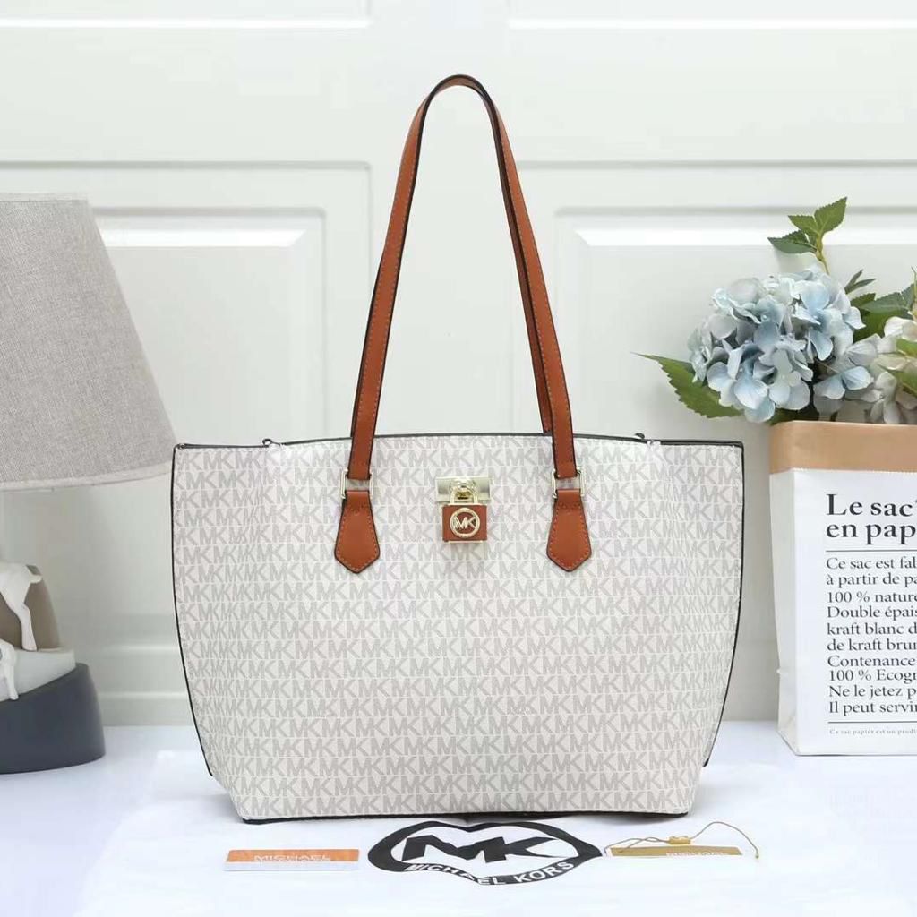 Michael Kors Beige Brown Ruby Tote Bag