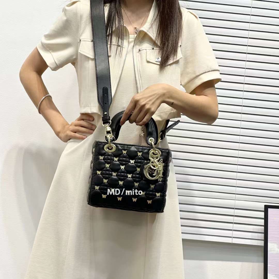 Christian Dior Black My ABCDior Lady Dior Handbag (With Box)