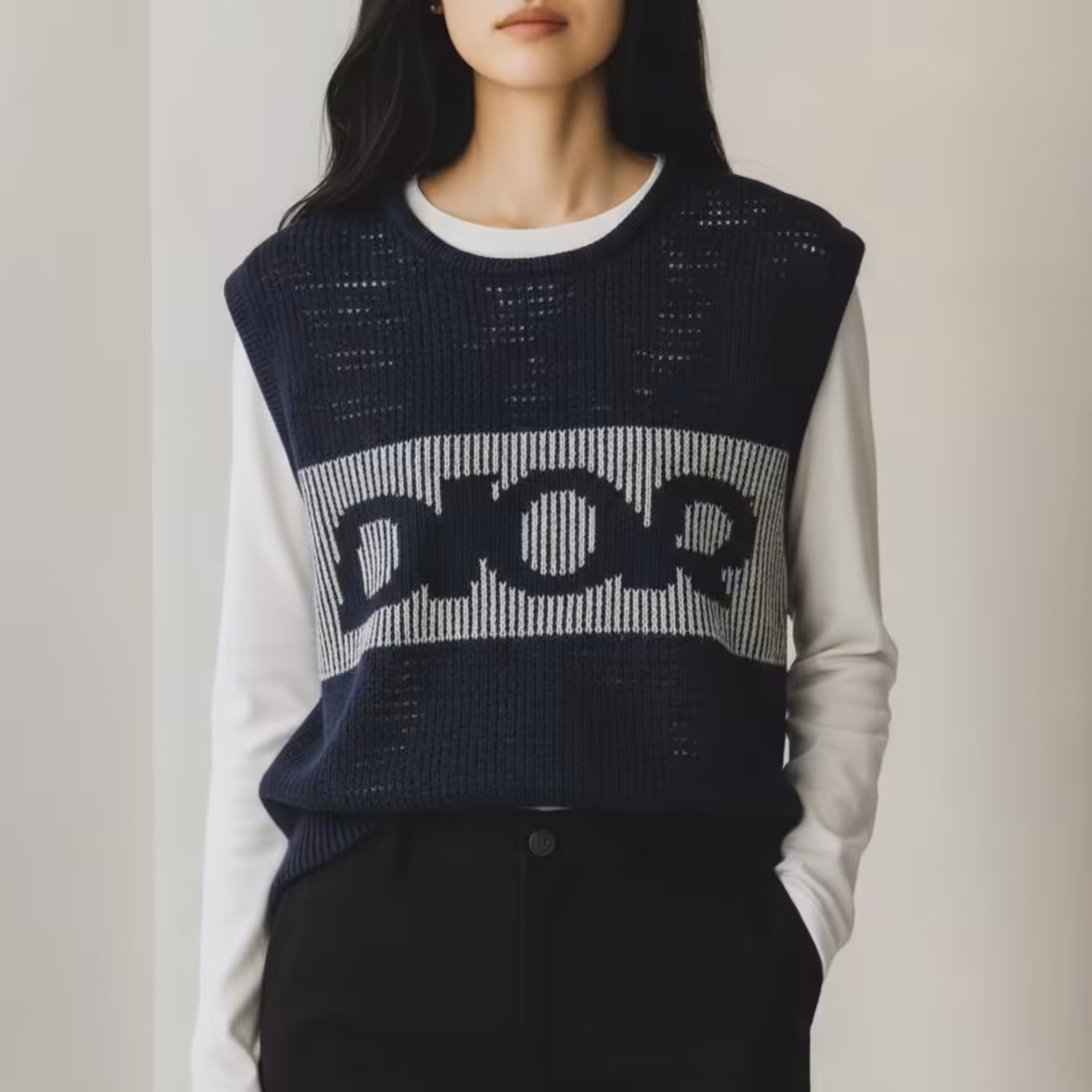 Dior Knitted Blue Sleeveless Sweater