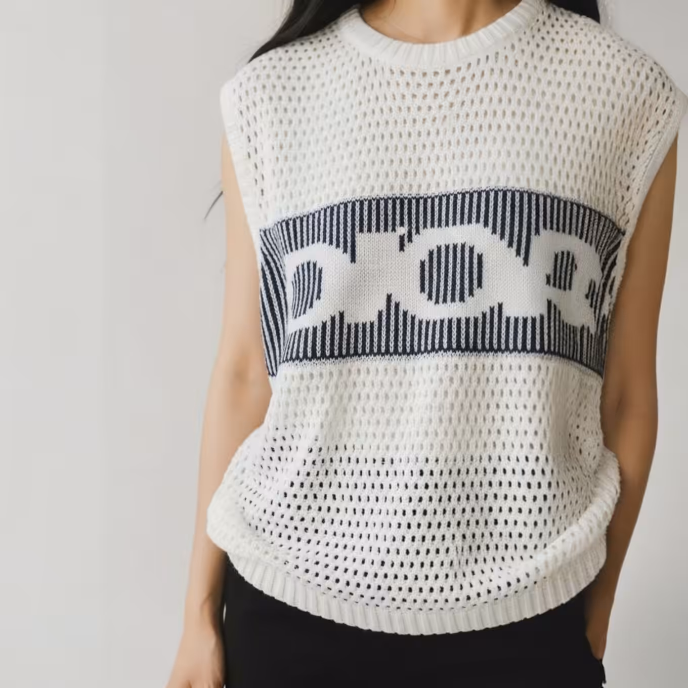 Dior Knitted White Sleeveless Sweater