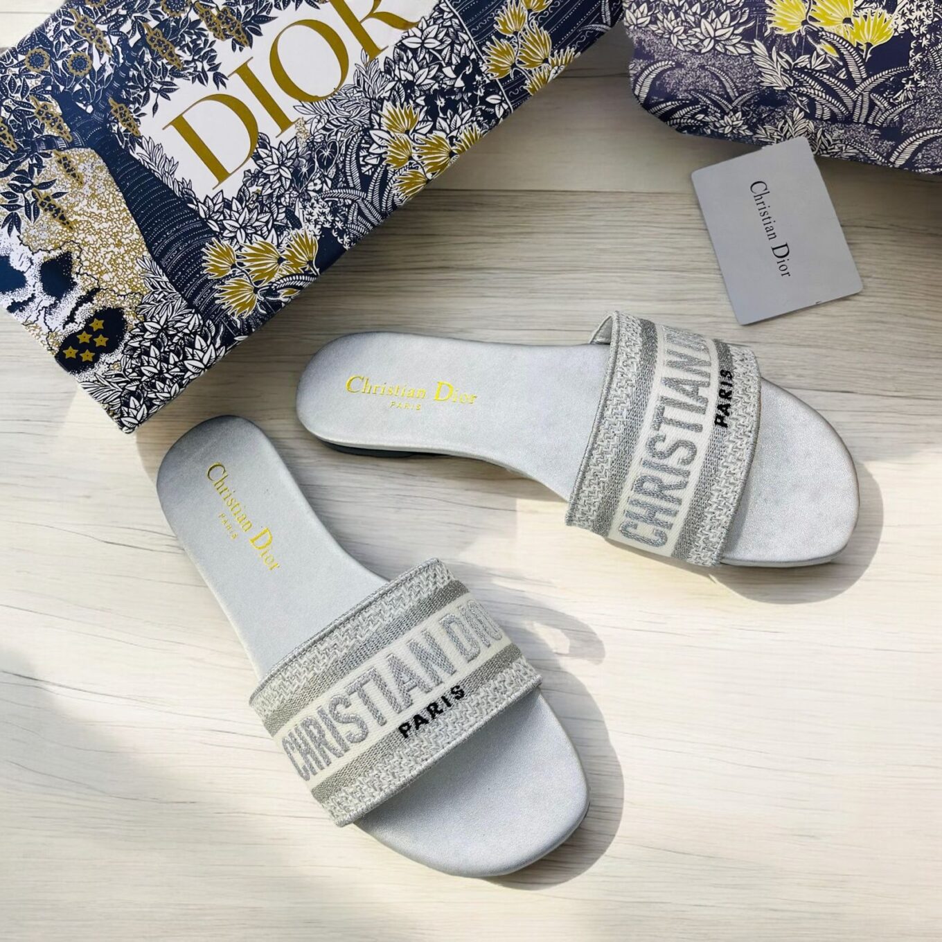 Christian Dior Silver Dway Slide
