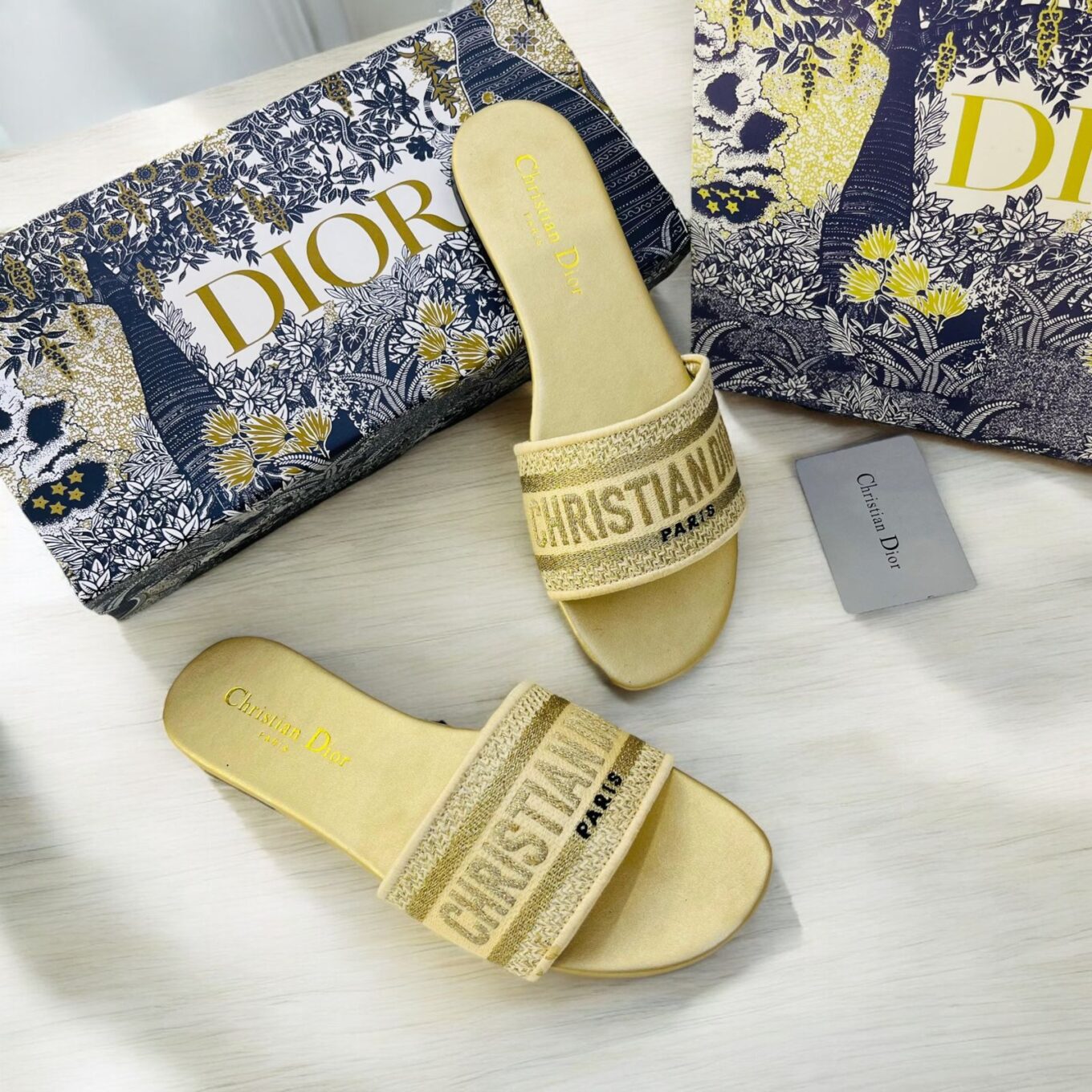 WhatsApp Image 2024-10-10 at 4.36.49 PM Christian Dior Golden Dway Slide
