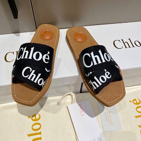 Chloe Black Flat Slip On Sandal