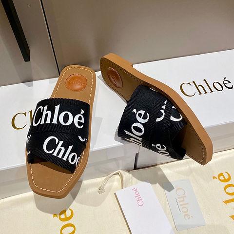 Chloe Black Flat Slip On Sandal