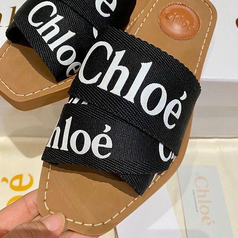 Chloe Black Flat Slip On Sandal